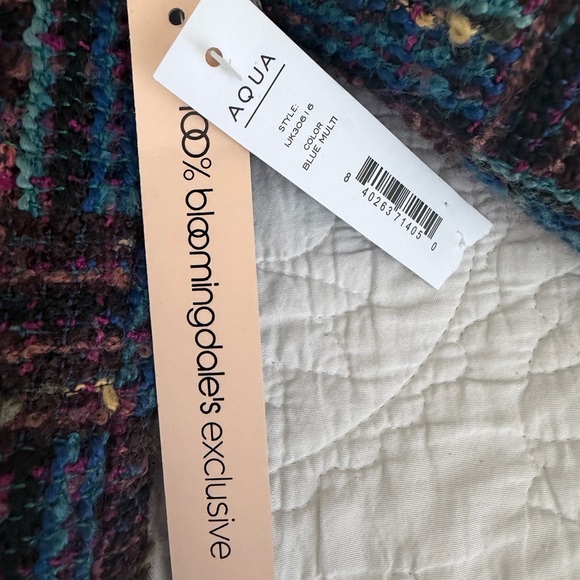 Aqua Tweed Getaway Jacket with Gold Buttons - Picture 5 of 8